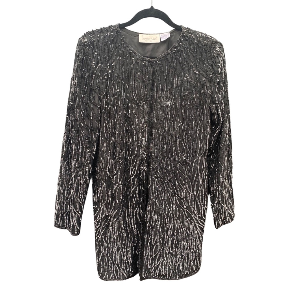 VTG sparkly sequin jacket by Lawrence Kazar 100% silk size‎ small